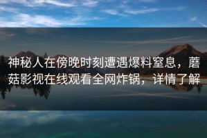 神秘人在傍晚时刻遭遇爆料窒息，蘑菇影视在线观看全网炸锅，详情了解