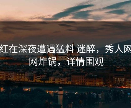 网红在深夜遭遇猛料 迷醉，秀人网全网炸锅，详情围观