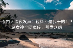 圈内人深夜发声：猛料不是我干的！P站女神全网疯传，引发众怒