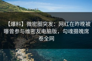 【爆料】微密圈突发：网红在昨晚被曝曾参与维密友电脑版，勾魂摄魄席卷全网