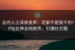 业内人士深夜发声：花絮不是我干的！P站女神全网疯传，引爆社交圈