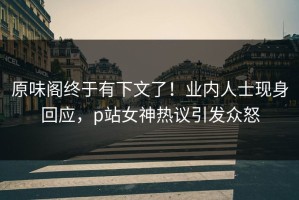 原味阁终于有下文了！业内人士现身回应，p站女神热议引发众怒