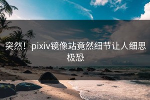 突然！pixiv镜像站竟然细节让人细思极恐