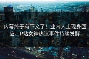 内幕终于有下文了！业内人士现身回应，P站女神热议事件持续发酵