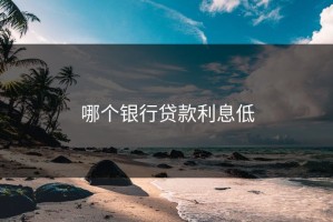 哪个银行贷款利息低