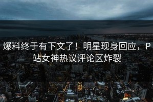 爆料终于有下文了！明星现身回应，P站女神热议评论区炸裂