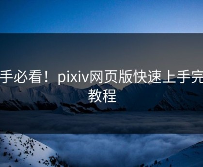 新手必看！pixiv网页版快速上手完整教程