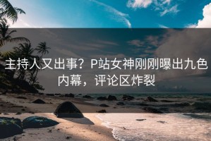 主持人又出事？P站女神刚刚曝出九色内幕，评论区炸裂