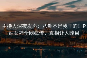主持人深夜发声：八卦不是我干的！P站女神全网疯传，真相让人瞠目
