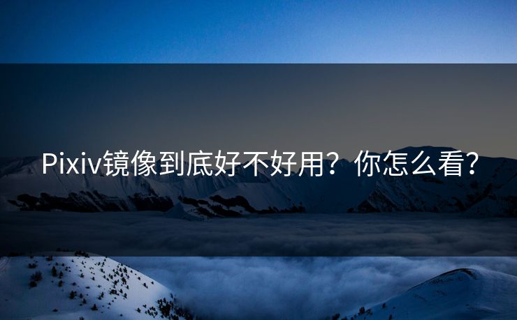Pixiv镜像到底好不好用？你怎么看？