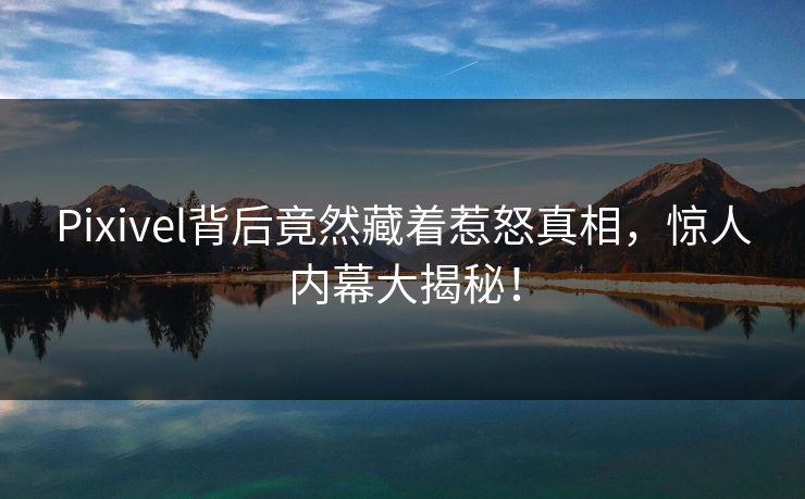 Pixivel背后竟然藏着惹怒真相，惊人内幕大揭秘！