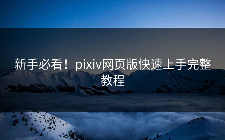 新手必看！pixiv网页版快速上手完整教程