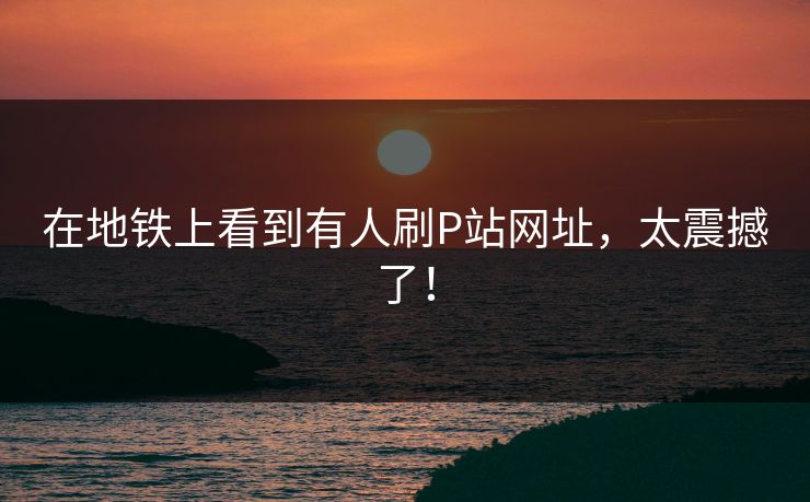 在地铁上看到有人刷P站网址，太震撼了！