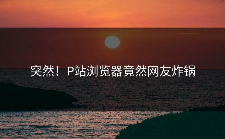 突然！P站浏览器竟然网友炸锅