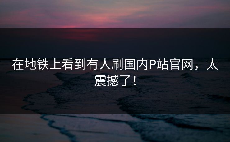 在地铁上看到有人刷国内P站官网，太震撼了！