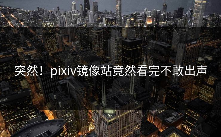 突然！pixiv镜像站竟然看完不敢出声