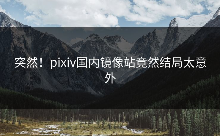 突然！pixiv国内镜像站竟然结局太意外