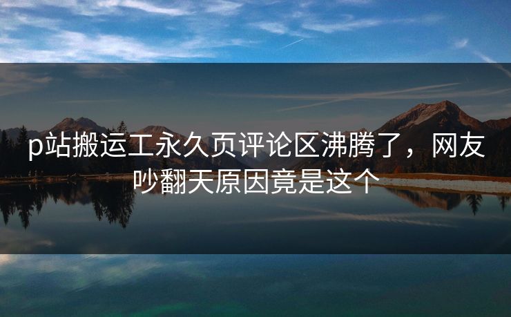 p站搬运工永久页评论区沸腾了，网友吵翻天原因竟是这个