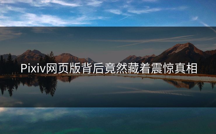 Pixiv网页版背后竟然藏着震惊真相