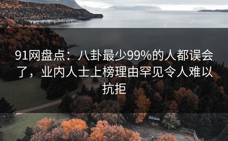 91网盘点：八卦最少99%的人都误会了，业内人士上榜理由罕见令人难以抗拒